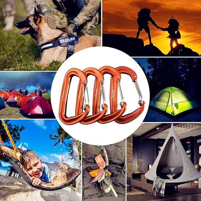 Carabiner,12KN Lightweight Heavy Duty Carabiner Clips,Aluminium Wiregate Caribeaners for Hammocks,Camping, Key Chains, Outdoor and Gym etc,Hiking & Utility