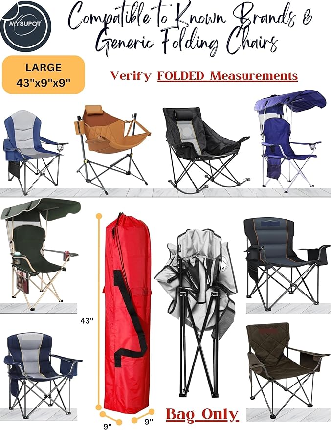 Replacement Bag for Folding Camping Chair, Portable Camp Chair, Hammock, Yoga Mat, Umbrella, Tents, Tripods, Fishing Poles - 420D Oxford Polyester Fabric