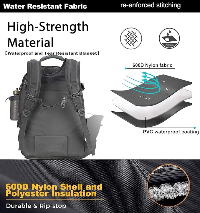 Tactical Backpack Military Army Daypack - Assault Pack for Men Molle Backpacks Bug Out Bag 3 Day Pack for Hiking Camping Travel Hunting Rucksack Trekking Grey