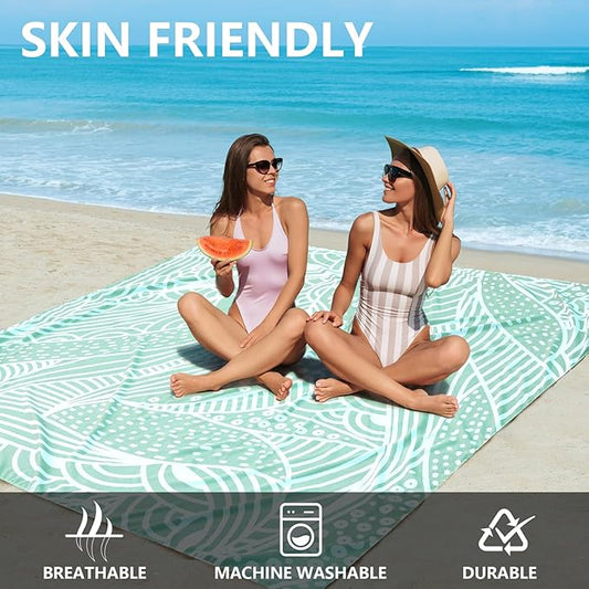 AISPARKY Beach Blanket Waterproof Sandproof Quick Drying Beach Mat Extra Large Outdoor Picnic Blanket for Travel Camping Hiking