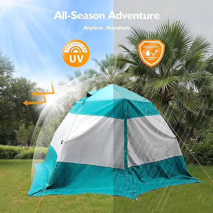 Camping Tent 2 Person, Waterproof & Blackout Double Layer Pop Up Outdoor Tent for Park, Picnic, Travel, Portable and Easy Setup
