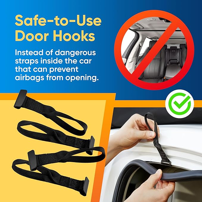 Heavy-Duty Waterproof Roof Bag – 23 Cubic Feet Rooftop Cargo Carrier, Soft Luggage Carrier with Protective Mat (Roofbag for SUVs and Cars) – Compatible with Racks or Without