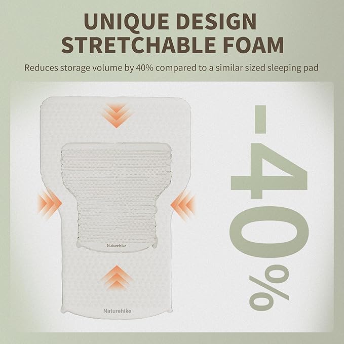 Naturehike 2.56’’ Thickened Car Mattress for SUV Camping, Self Inflating Sleeping Pad Memory Foam Car Air Mattress Queen for Outdoors, Travel, Home, ISPO Award Winning Processes