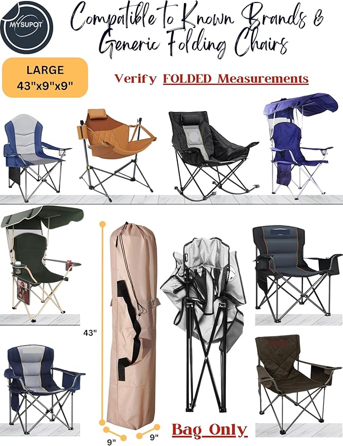 Replacement Bag for Folding Camping Chair, Portable Camp Chair, Hammock, Yoga Mat, Umbrella, Tents, Tripods, Fishing Poles - 420D Oxford Polyester Fabric