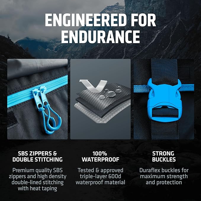 Rooftop Cargo Carrier - Waterproof Soft Shell Car Roof Cargo Carrier, Heavy Duty Car Top Luggage Cargo Bag with Patented Door Hook System and Non-Slip Mat for Car or SUV (15 Cubic Feet)