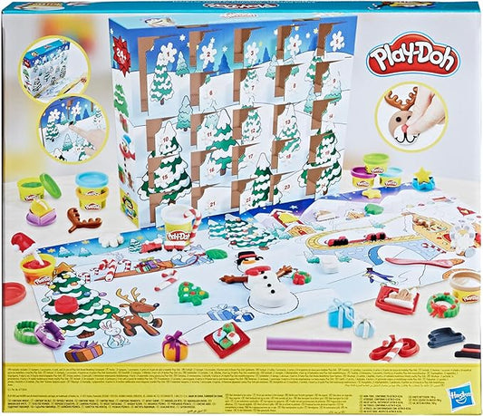 Play-Doh Advent Calendar Toy for Kids 3 Years and Up with Over 24 Surprise Accessories, Playmats, and 24 Cans, Assorted Colors, Non-Toxic