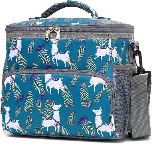 Insulated Lunch Bag for Adult/Women/Men, Reusable Large Lunch Box Cooler Soft Leakproof Tote, Thermal Meal Prep Lunch Pail with Adjustable Shoulder Strap for School/Travel/Office, Alpaca