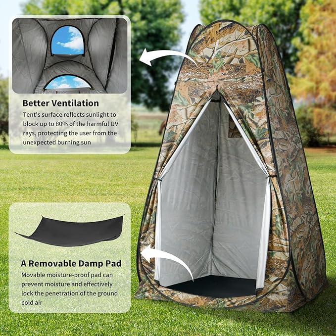 Pop Up Privacy Shower Tent, Outdoor Portable Changing Tent Camping for Camping Beach Toilet Shower Bathroom Changing Room Sun Shelter with Window with Carry Bag