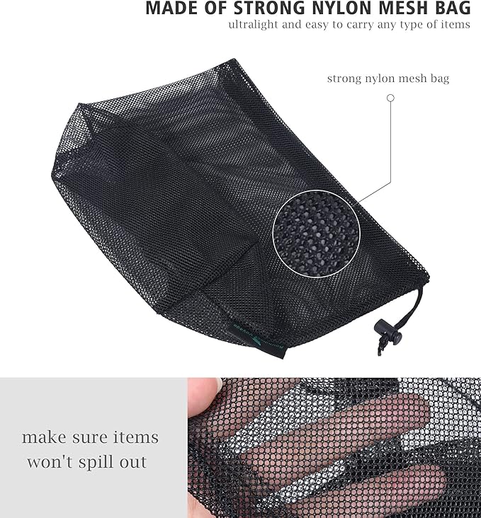 5pcs Nylon Mesh Bag Travel Stuff Sack Sports Equipment Bag BVP04