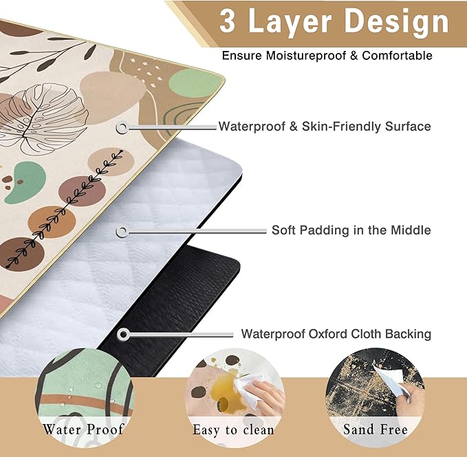 Extra Large Picnic Blankets Waterproof Foldable (60 "x 80") Beach Blanket Waterproof Sandproof,3-Layer Thicking Mat Outdoor Packable Camping Blanket