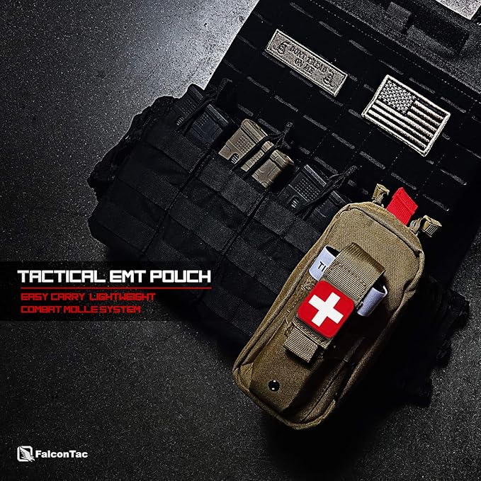 Tactical EMT Pouch Everyday Carry First Aid Pouch with Molle System and Tourniquet Holder