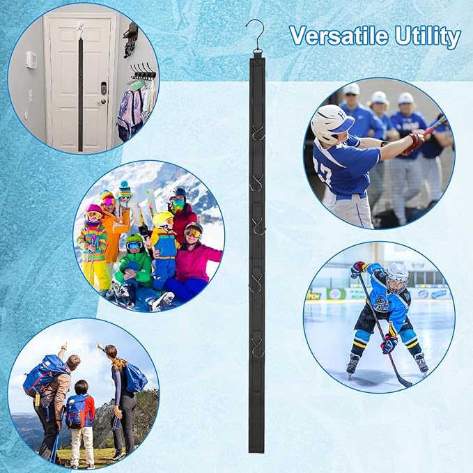 6 PACK Hockey Drying Rack with Storage Bag,Hockey Equipment Gear Drying Rack, Sports Gear Organizer Hanging Straps,Ice Goalie Hockey Gifts For Boys Football Baseball Catcher.Outdoor Camping Must Have