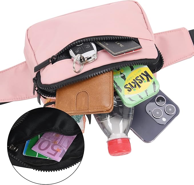 Fanny Packs for Women Men, Fashion Waist Pack Crossbody Bags Belt Bag with Adjustable Strap for Running Hiking Travel.