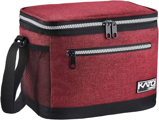 Tirrinia Insulated Lunch Box for Men/Women, Leakproof Thermal Lunch Bag for Office Picnic Work Beach Camping,Reusable Lunch Cooler Tote for Adult, Red