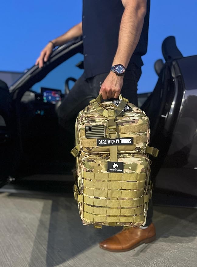 45L Elite Tactical Backpack | 3X Stronger Work & Military Backpack | Water Resistant and Heavy Duty | 3 Day MOLLE Bug Out Bag (Military OCP)