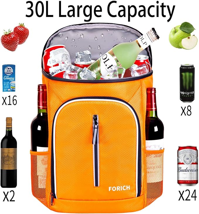 FORICH Soft Cooler Backpack Insulated Waterproof Backpack Cooler Bag Leak Proof Portable Small Cooler Backpacks to Work Lunch Travel Beach Camping Hiking Picnic Fishing Beer for Men Women