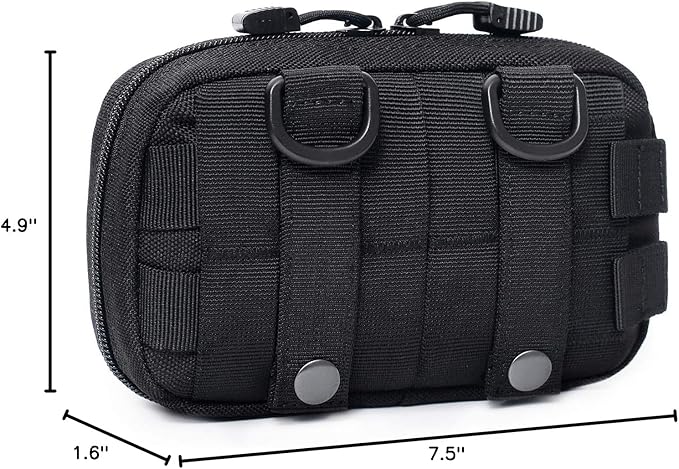 Tactical Molle Horizontal Admin Pouch Compact 1000D Utility EDC Tool Bag with Shoulder Strap