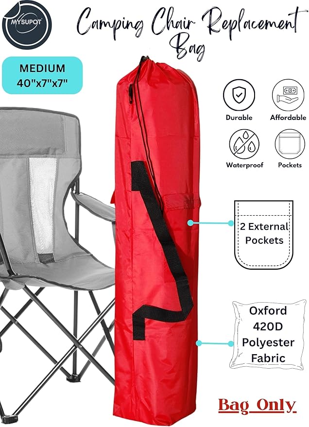 Replacement Bag for Folding Camping Chair, Portable Camp Chair, Hammock, Yoga Mat, Umbrella, Tents, Tripods, Fishing Poles - 420D Oxford Polyester Fabric