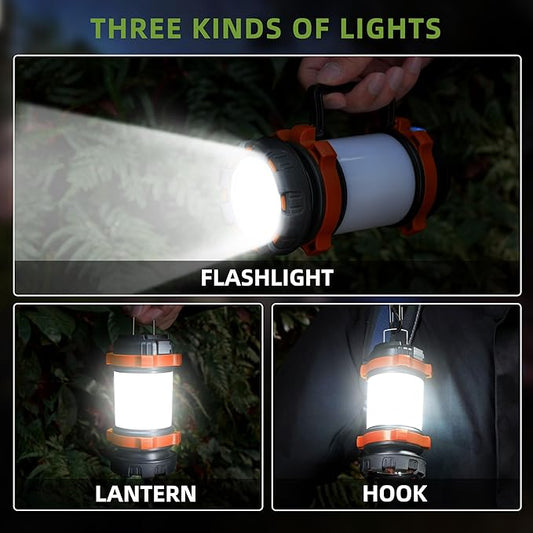 Camping Lantern Rechargeable , Alpswolf Camping Flashlight 4000 Capacity Power Bank,6 Modes, IPX4 Waterproof, Led Lantern Camping, Hiking, Outdoor Recreations, USB Charging Cable Included