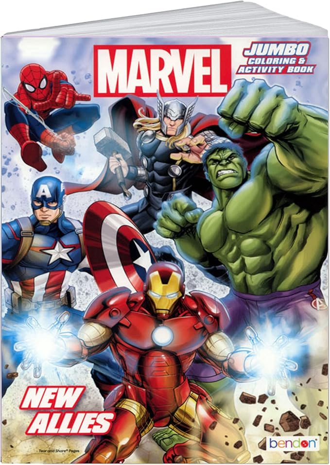 Avengers Coloring Book Set Bundle with Avengers Stickers and Superhero Door Hanger (Avengers Classic)