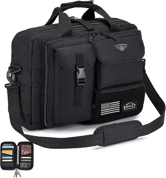 BAGZY Tactical Messenger Bag for Men Multifunctional Tactical Briefcase, Men's Military Laptop Bag 14/15.6/17.3 Inch Professional Work Bag for Business Teacher Office Travel