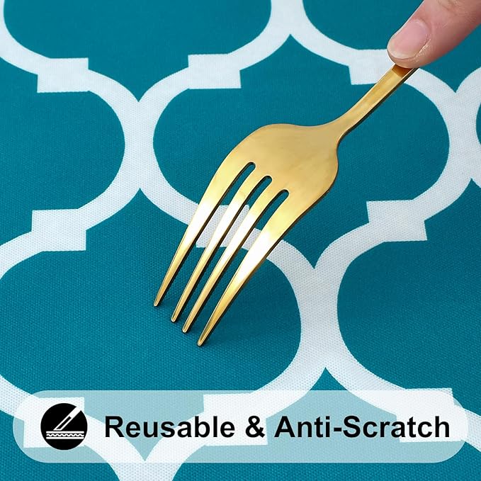 Smiry Rectangle Picnic Table Cover, Waterproof Elastic Fitted Camping Tablecloths for 8 Foot Tables, Wipeable Flannel Backed Vinyl Tablecloth Protector for Indoor, Outdoor (Turquoise, 30x96 Inches)