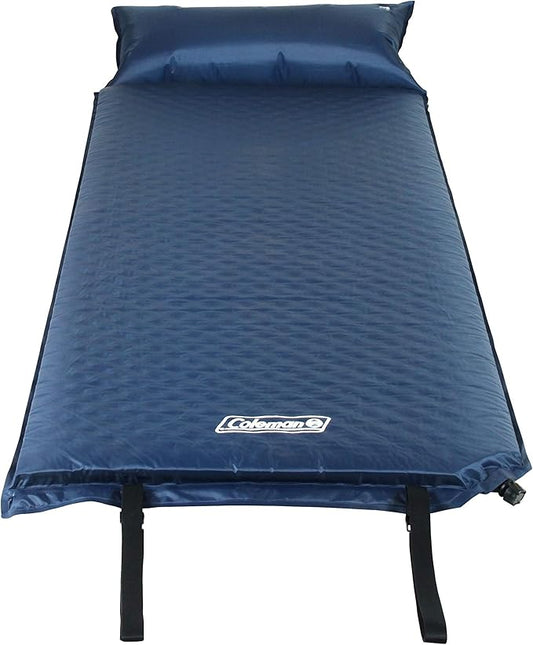 Coleman Self-Inflating Sleeping Pad with Pillow, Lightweight Inflatable Camp Pad with Extra Padding & Quick Deflation, No Air Pump Needed, Great for Camping, Backpacking, Traveling, & More