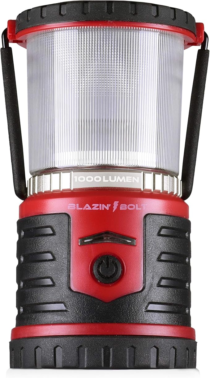 Blazin Bolt Rugged USB Rechargeable Lantern | 1000 Lumen | 350 Hours of Light | Giant 12000mAh Power Bank | 6 Modes | Camping, Emergency, Power Outage, Storm, Blizzard, Hurricane Survival