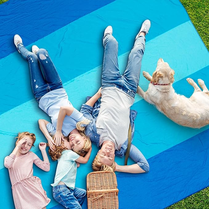 Beach Blanket, Sandproof Beach Mat, Waterproof Quick Drying Lightweight Outdoor Aztec Picnic Mat 79" X 83"/120"x108" for 2-8 Adults for Travel, Camping, Hiking