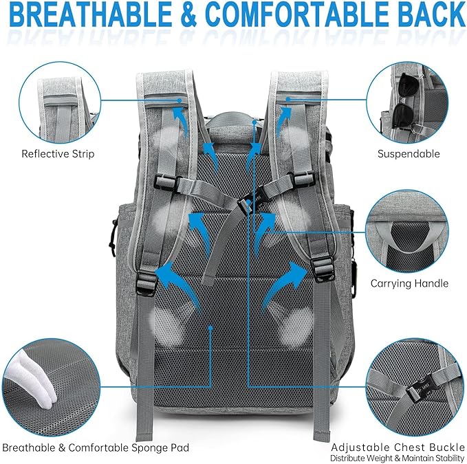 Backpack Coolers Insulated Leak Proof, 45 Cans Beach Cooler Backpack, Large Capacity Ice Chest Backpack, Waterproof Soft Cooler Bag Lunch Backpack for Men Women Camping Hiking