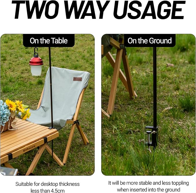 Camping Folding Lamp Pole, Lightweight Collapsible Aluminum Lantern Stand, Outdoor Portable Lamp Post Hanging Light Holder Stick for Picnic Hiking Fishing BBQ (Lantern Stand)