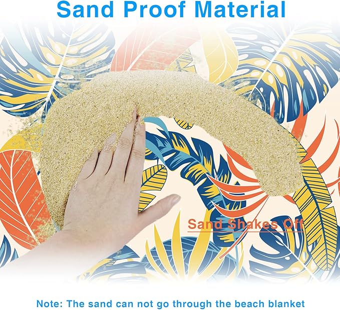 Beach Blanket Sandproof, Waterproof Beach Mat Oversized 79 X 83 Inch for 4-6 Adults, Lightweight Beach Blanket for Outdoor Travel Camping Hiking