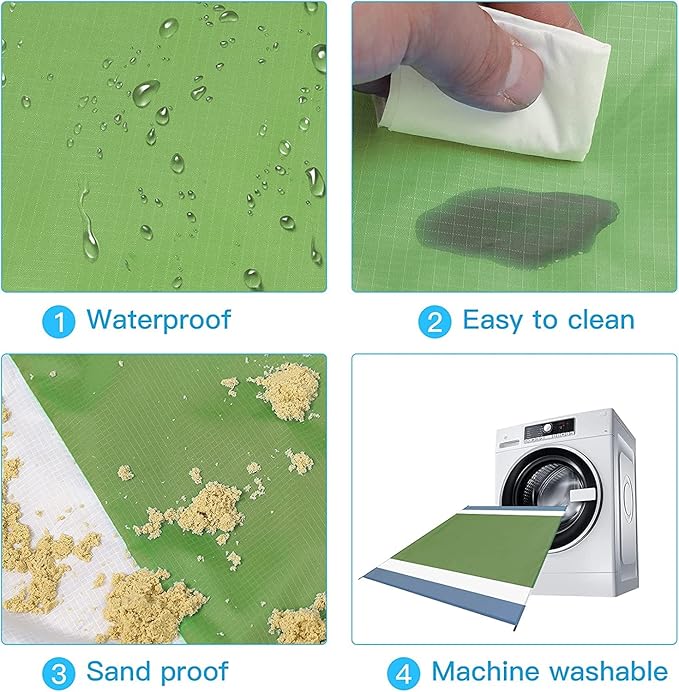 BYDOLL Beach Blanket 78''X81'' 4-7 Adults Oversized Lightweight Waterproof Sandproof Blanket for Beach Large Picnic Mat Travel Camping