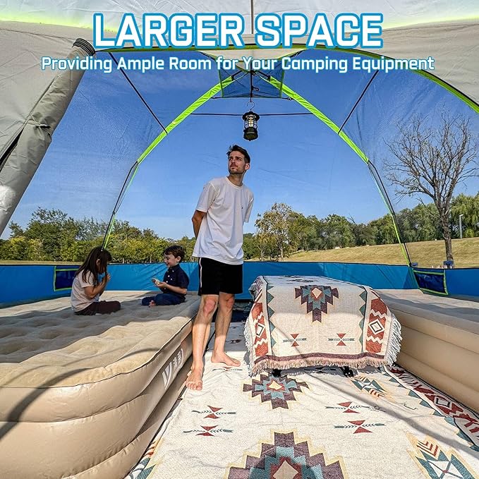 6/8 Person Large Waterproof Family Tents for Camping, Screened Camping Tent with Screen Porch, Bug-Free Relaxation & Easy Setup, Includes Rainfly & Carry Bag