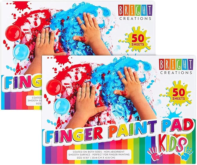 Bright Creations Finger Painting Paper Pad, Kids Art Supplies, 50 Sheets/Pad (17 x 12 in, 2 Pack)