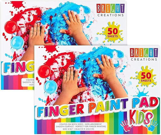 Bright Creations Finger Painting Paper Pad, Kids Art Supplies, 50 Sheets/Pad (17 x 12 in, 2 Pack)