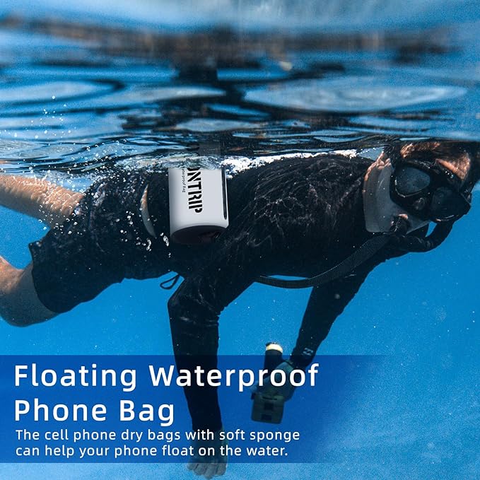 ROCONTRIP Crossbody Waterproof Bag IPX8 Dry Bag With Airtight Zipper Dry Sacks lightweight Portable Swimming Bag For Swimming Kayaking Camping Boating Rafting Fishing Travelling Snorkeling