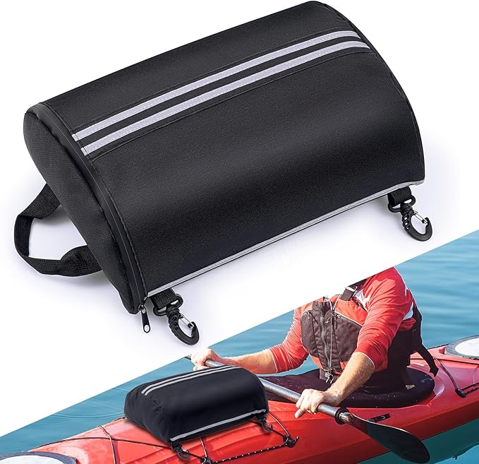 Abbylike Paddleboard Storage bag 15.4 x 11.4 Inch Black Waterproof Deck Bag Oxford Cloth Deck Cooler Pouch with Reflective Strip Swivel Hook Zipper Paddle Board Accessories for Summer Kayak Surfboard
