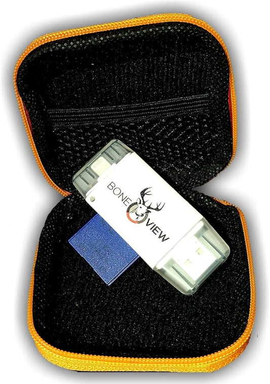 BoneView Protective Storage Case, Pocket Size Weather Resistant Shell and Zipper to Safely Store Your Deer Hunting and Scouting Accessories (Orange)