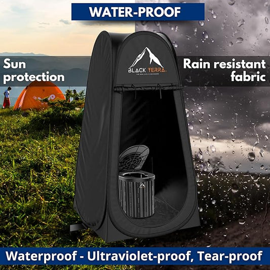 BlackTerra Portable Toilet for Adults - Portable Toilet for Camping Privacy Outdoor Bathroom Tent XL Portable Toilet Set for Adults