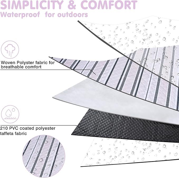 Oversized Waterproof Picnic Mat, Dustproof Washable Outdoor Beach Mat. Suitable for Camping, Outdoor, Beach, Party and Concert. (Dark Green & Light Brown, 80" x 60")