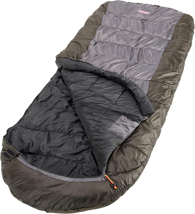 Coleman Big Basin 15°F Big & Tall Sleeping Bag, Cold Weather Sleeping Bag with Snag-Free Zipper & Better Heat Retention, Machine Washable