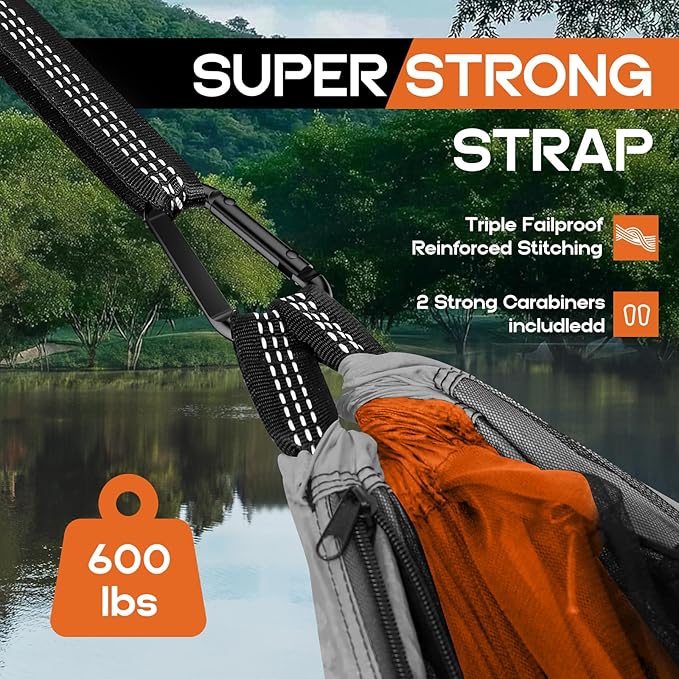 Camping Hammock Mosquito Net,Double & Single Portable Hammocks Hammocks with 2 Tree Straps,Hammock Tent for Travel Camping,Camping Accessories for Indoor Outdoor Hiking Backpacking Backyard Beach