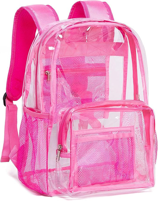 Vorspack Clear Backpack - Heavy Duty PVC Transparent See Through Backpack for College & Workplace
