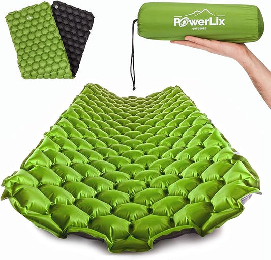 POWERLIX Ultralight Sleeping Pad for Camping with Inflating Bag– Compact Lightweight Camping Mat, Outdoor Backpacking Hiking Traveling Airpad Camping Air Mattress Sleeping Mat