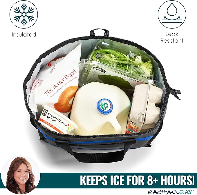Rachael Ray Chillout Soft Sided Cooler Bag - Insulated, Leak Proof, Portable for Travel