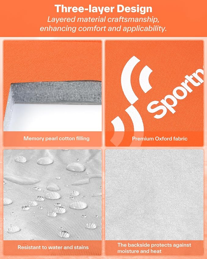 Sportneer Sitting Pad, Sit Pads for Backpacking Portable Camping Sit Pad Waterproof Folding Pad Stadium Seat Pad for for Camping Picnics Hiking