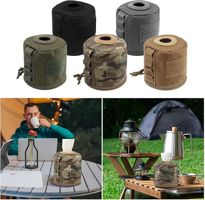 AOUTACC Tactical Roll Paper Storage Bag,Toilet Roll Paper Storage Holder with Molle Mounting Strap,Tissue Cover Organizer for Outdoor Camping,Hiking,Tactical Game-MC03