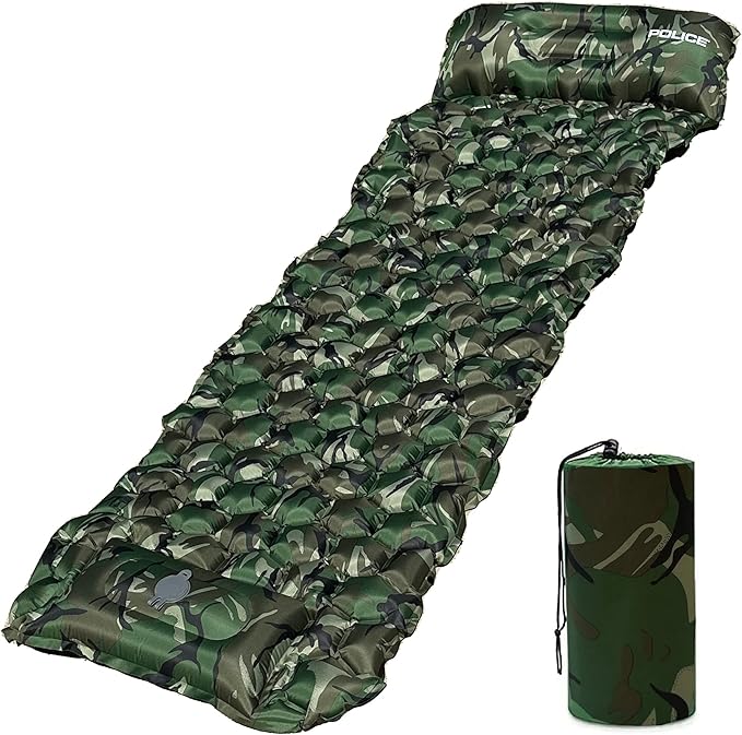 Self-Inflating Sleeping Mats for Camping, Extra Thick Camping Sleeping Mat, Self Inflating Camping Pad with Pillow, 75”x25” Ultralight, Sleeping Bag Pad Built-in Foot Pump Tent, Hiking & Picnic.