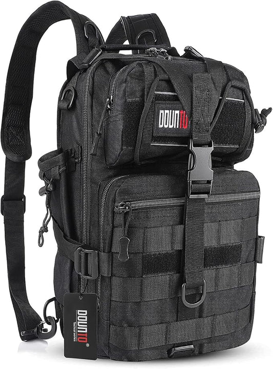 Tactical Backpack Medium EDC DayPack Military Molle Backpacks Bag Outdoor Rucksack for Fishing Hunting Camping (Black)